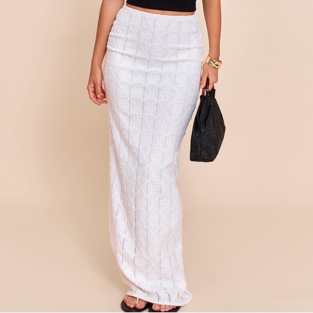 PrettyLittleThing White Maxi Skirt